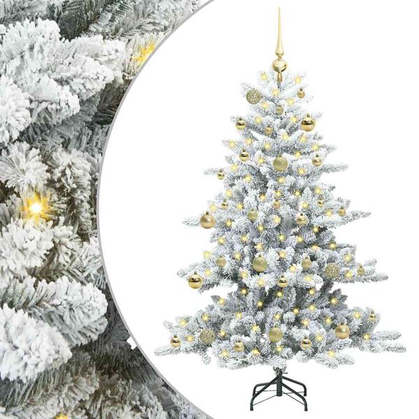 vidaXL Artificial Hinged Christmas Tree White 150 cm PVC and Steel