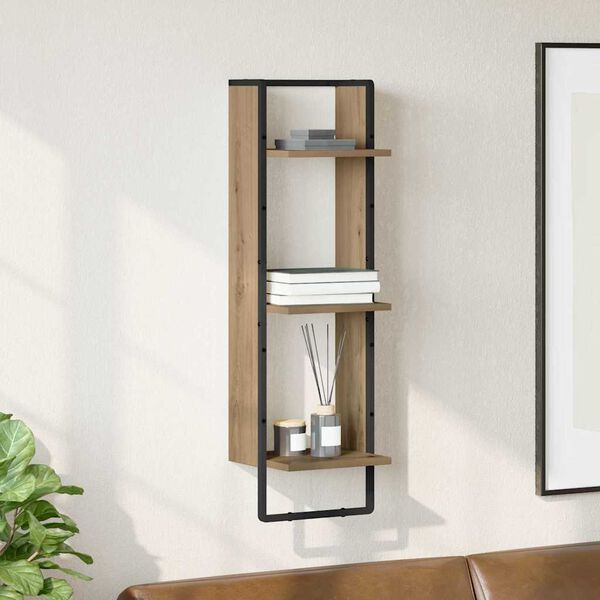 vidaXL Wall Shelf Artisan Oak 30 x 25 x 100 cm Engineered Wood