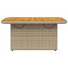 vidaXL Garden Table Beige 90x55x71 cm Poly Rattan and Acacia Wood