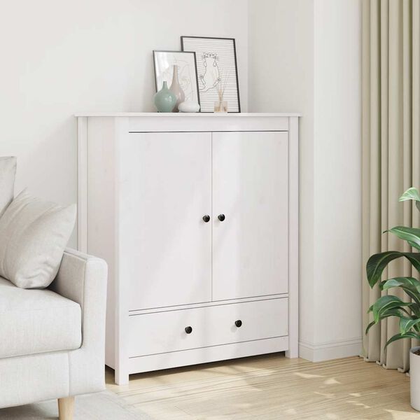 vidaXL Highboard White 83x41,5x100 cm Solid Wood Pine