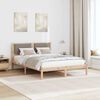 vidaXL Bed Frame with Headboard Taupe 140 x 190 cm Solid Pine Wood