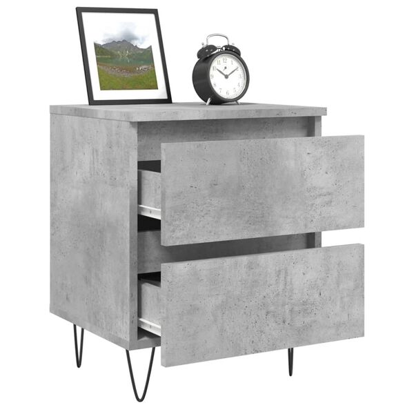 vidaXL Bedside Cabinet Concrete Grey 40x35x50 cm Engineered Wood