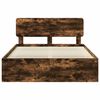 vidaXL Bed Frame Smoked Oak 150 x 200 cm Solid Pine Wood