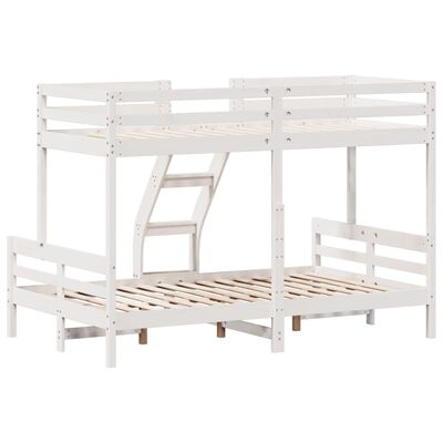 vidaXL Bunk Bed 80x200/120x200 cm White Solid Wood Pine