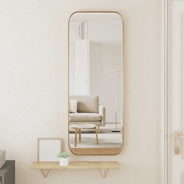 vidaXL Wall-mounted Mirror Gold 30x80 cm Rectangle