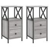 vidaXL Bedside Cabinets 2 pcs Grey Sonoma 34x35.5x70 cm Engineered Wood