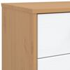 vidaXL Drawer Cabinet OLDEN White and Brown Solid Wood Pine