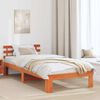 vidaXL Bed Frame with Headboard Wax Brown 100 x 200 cm Solid Pine Wood