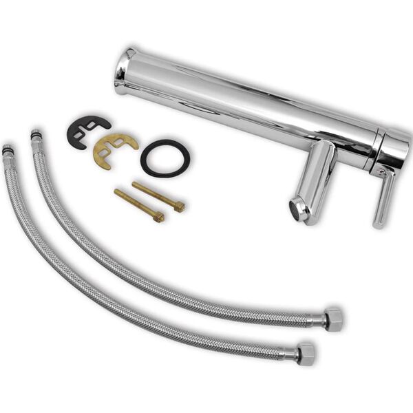 vidaXL Bathroom Faucet Mixer Taps 2 pcs Chrome