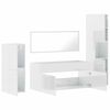 vidaXL 4 Piece Bathroom Furniture Set High Gloss White Engineered Wood
