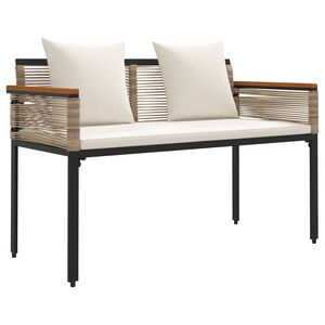 vidaXL Outdoor Bench Beige and Cream White 117 x 54 x 74.5 cm