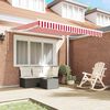 vidaXL Retractable Awning Retractable Red and White 300 x 250 cm