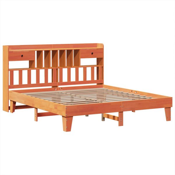 vidaXL Bed Frame without Mattress Wax Brown 180x200 cm Super King Solid Wood Pine