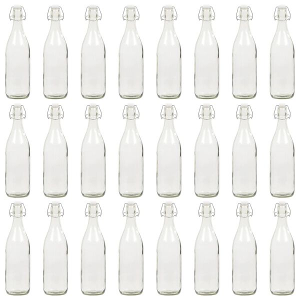 vidaXL Glass Bottles with Clip Closure 24 pcs 1 L