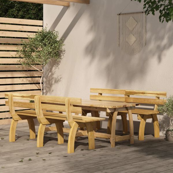 vidaXL 3 Piece Garden Dining Set Impregnated Pinewood
