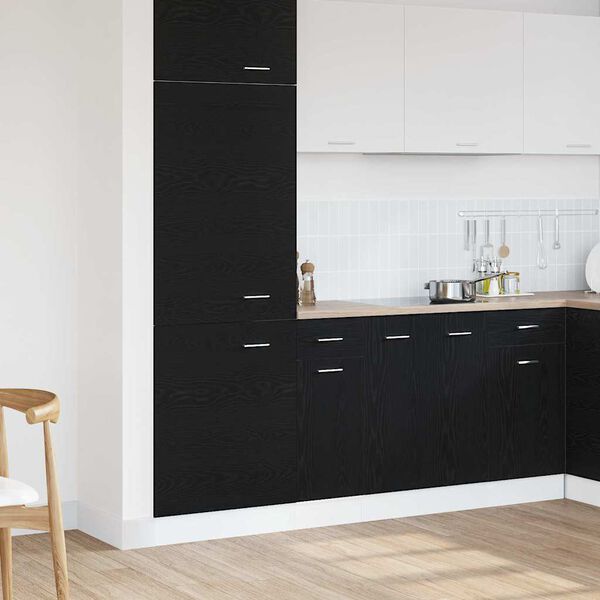 vidaXL Hanging Cabinet Black Oak 30 x 46 x 81.5 cm Engineered Wood