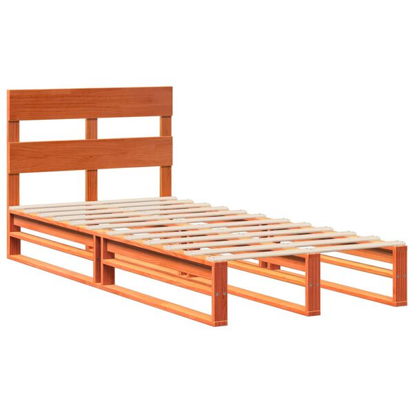 vidaXL Bed Frame without Mattress Wax Brown 90x200 cm Solid Wood Pine