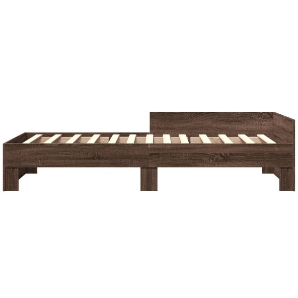 vidaXL Bed Frame without Mattress Brown Oak 100x200 cm Engineered Wood