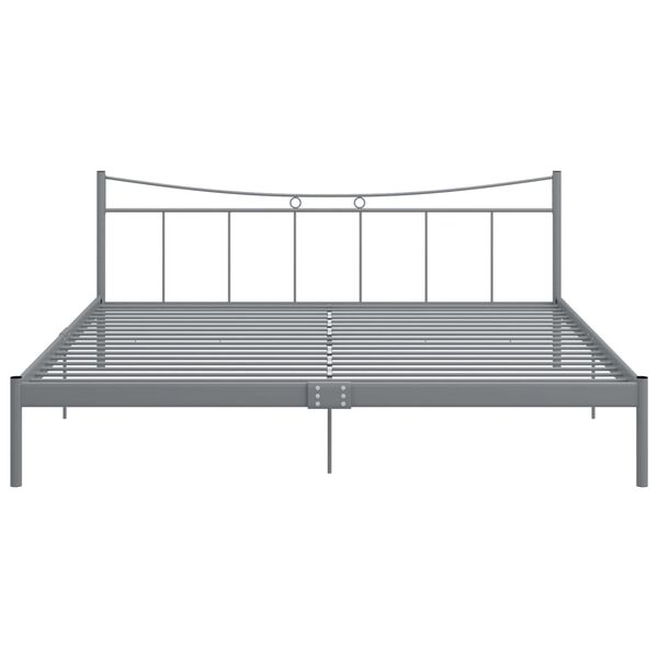 vidaXL Bed Frame without Mattress Grey Metal 180x200 cm Super King
