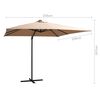 vidaXL Cantilever Garden Parasol with LED lights and Steel Pole 250x250 cm Taupe