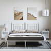 vidaXL Metal Bed Frame without Mattress with Headboard White 183x213cm