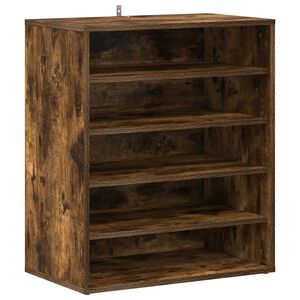 vidaXL Shoe Cabinet Smoked Oak 60x35x70 cm Engineered Wood