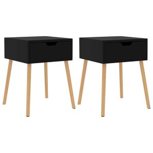 vidaXL Bedside Cabinets 2 pcs High Gloss Black 40x40x56 cm Engineered Wood