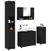 vidaXL Bathroom Furniture Set 4 pcs Black Engineered Wood and Metal
