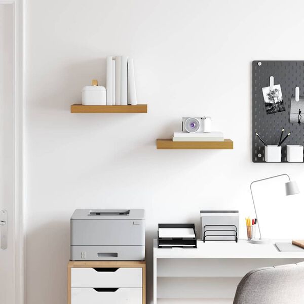 vidaXL Wall Shelf 2 pcs Beige 40 x 23.5 x 4 cm Engineered Wood