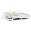 vidaXL Bookcase Bed without Mattress White 180x200 cm Super King Solid Wood Pine
