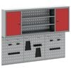 vidaXL Tool Cabinet Set with Shelf 4 pcs Red Powder-Coated Steel