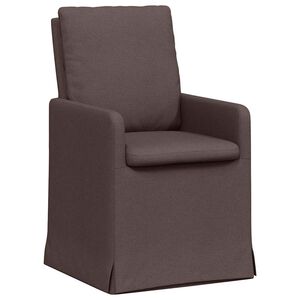 vidaXL Dining Chairs 2 pcs Dark brown 57 x 67 x 98 cm Fabric