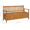 vidaXL Garden Storage Bench 148 cm Solid Acacia Wood
