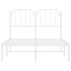 vidaXL Metal Bed Frame without Mattress with Headboard White 120x200cm