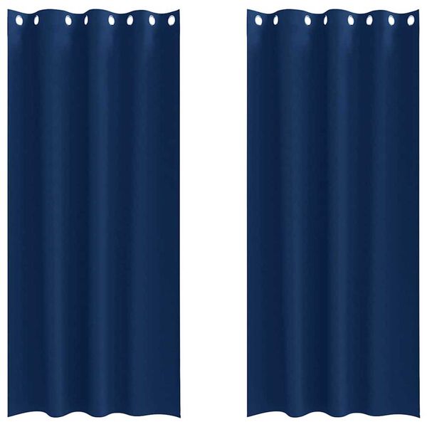 vidaXL Blackout Curtains with Rings 2 pcs Dark Blue 245 x 140 cm