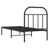 vidaXL Metal Bed Frame without Mattress with Headboard Black 75x190cm