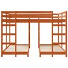 vidaXL Triple Bunk Bed Frame Wax brown 160 x 200 cm Solid Pine Wood