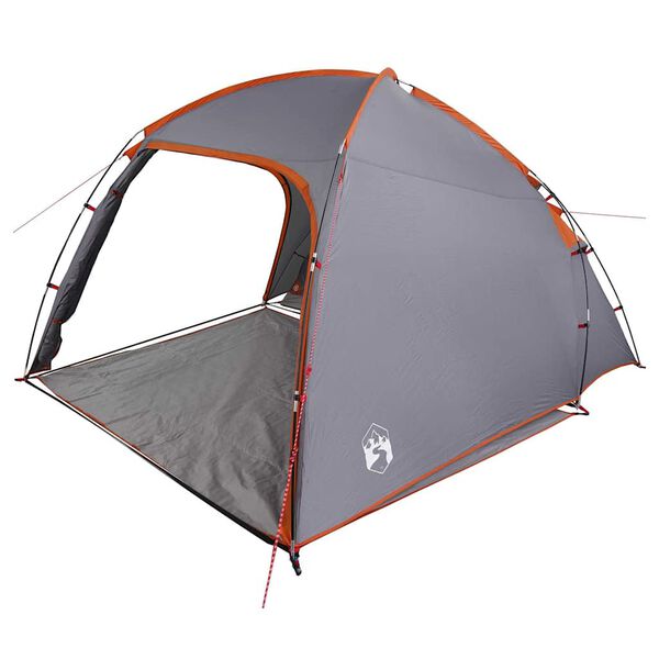 vidaXL Tent Cabin with Roof Grey and Orange 370 x 230 x 185 cm