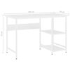 vidaXL Computer Desk White 105x50x72 cm MDF and Metal