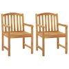 vidaXL Handcarved Rose Chair 2 pcs Natural 58 x 60 x 90 cm