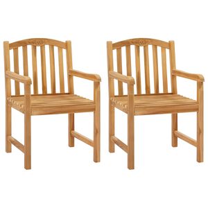 vidaXL Handcarved Rose Chair 2 pcs Natural 58 x 60 x 90 cm