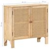 vidaXL Sideboard 80x30x73 cm Solid Mango Wood and Natural Cane