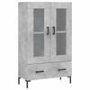 vidaXL Highboard Concrete Grey 69,5x31x115 cm Engineered Wood