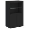 vidaXL Sideboard with LED Lights Black 202x37x100 cm