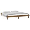 vidaXL LED Bed Frame without Mattress Honey Brown 140x190 cm Solid Wood