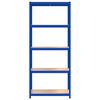 vidaXL 5-Layer Shelves 3 pcs Blue Steel&Engineered Wood