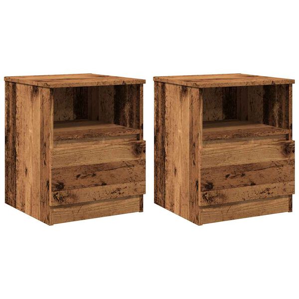 vidaXL Bedside Cabinets 2 pcs Old Wood 40x40x50 cm Engineered Wood