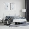 vidaXL Metal Bed Frame without Mattress with Headboard White 140x200cm