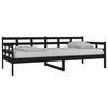 vidaXL Day Bed without Mattress Black Solid Wood Pine 90x200 cm
