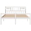 vidaXL Bookcase Bed without Mattress White 180x200 cm Super King Solid Wood Pine